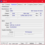 Zbook 15u G5 - CPU-Z : carte-mère.