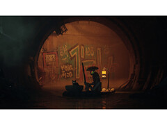 Une capture d'écran du jeu Stray qui montre l'environnement cyberpunk détaillé. (Source de l'image : Steam)