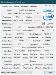 HP ZBook Firefly 15 G7 - GPU-Z Intel UHD Graphics 620.
