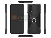 Le nouveau téléphone d'OPPO fait l'objet d'une fuite à travers l'EUIPO. (Source : 91Mobiles)