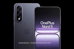 Le OnePlus Nord 5 bénéficie d&#039;un tout nouveau design et d&#039;un appareil photo en forme de pilule (Image source : @OnLeaks / Android Headlines)
