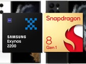 L'Exynos 2200 de Samsung et le Snapdragon 8 Gen 1 semblent s'égaler dans les performances du processeur Geekbench. (Image source : Samsung/Qualcomm/@Ishanagarwal - édité)