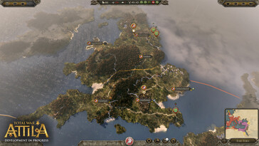 Une image montrant la carte du monde dans Total War: Attila.
