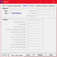 CPU-Z : mémoire vive.