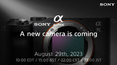 Le teaser de Sony annonçant le lancement d&#039;un nouvel appareil photo le 29 août semble confirmer les précédentes rumeurs d&#039;une mise à jour de l&#039;appareil photo compact plein format A7C. (Source de l&#039;image : Sony - édité)