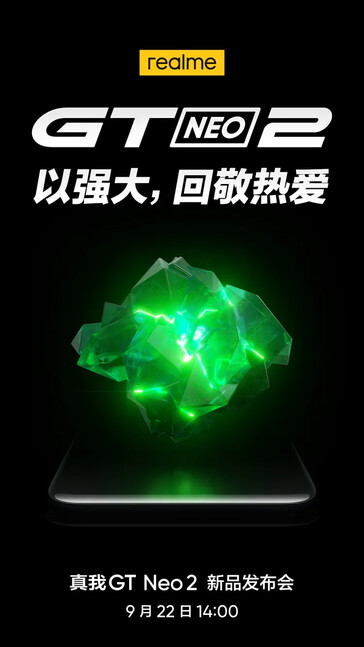 ...sont renforcées par la palette de couleurs de l'affiche de lancement du GT Neo2. (Source : Realme, SparrowsNews)