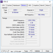 CPU-Z : mémoire.