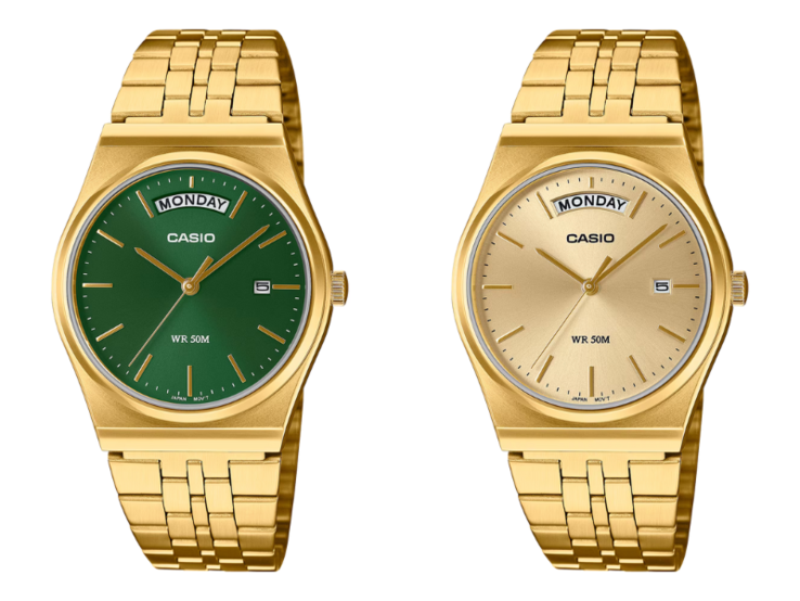Les montres Casio MTP-B146G-3AVEF (à gauche) et MTP-B146G-9AVEF (à droite). (Source de l'image : Casio)