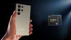 Nous pourrions voir le premier téléphone phare Samsung Galaxy lancé avec un chipset Dimensity (source d&#039;image : Samsung et MediaTek [édité])