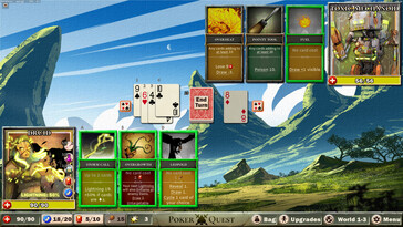 Sur la photo : Une capture d'écran de Poker Quest : Swords and Spades.