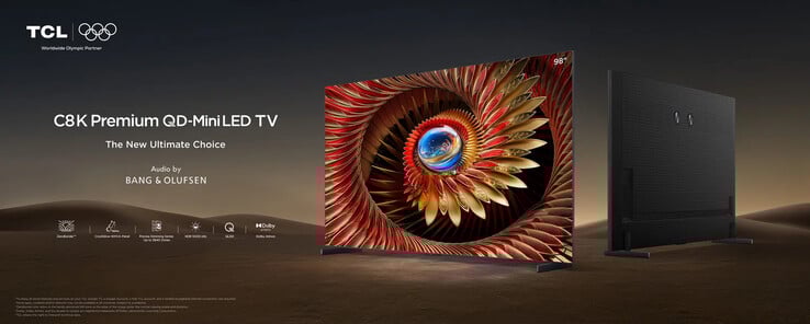 Le téléviseur TCL C8K Premium QD-MiniLED (Source de l'image : TCL)