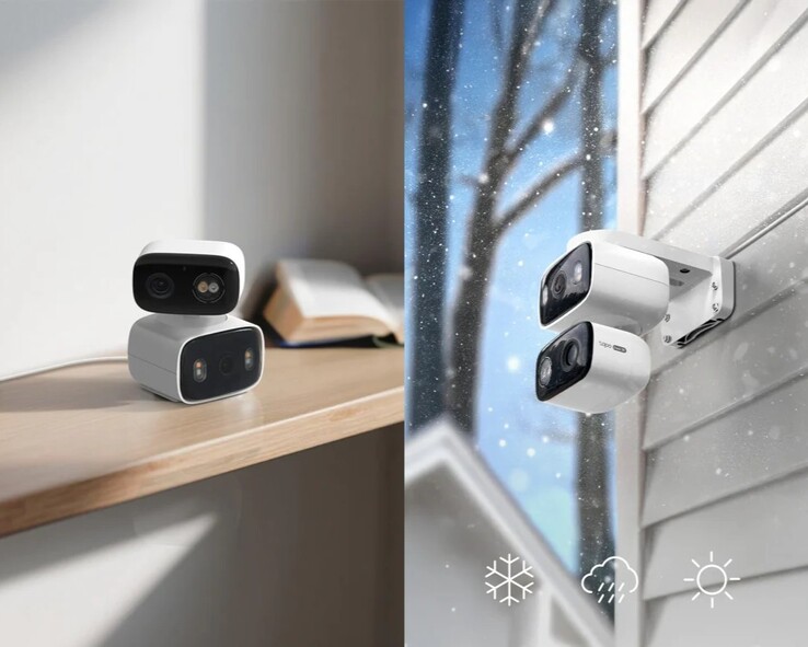 La caméra de sécurité Tapo C246D à double objectif peut être utilisée à l'intérieur ou à l'extérieur (Source de l'image : Tapo)