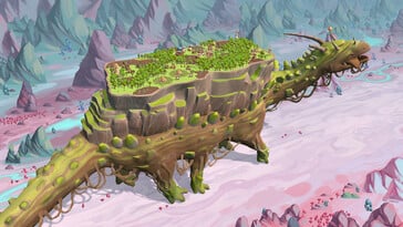 Une image montrant Onbu dans The Wandering Village. (Source de l'image : Steam)