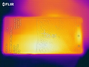 Samsung Galaxy S10+ - Relevé thermique à l'avant de l'appareil en cas de sollicitations.