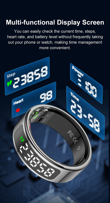 La bague intelligente est dotée d'un écran (Image source : Rollme)