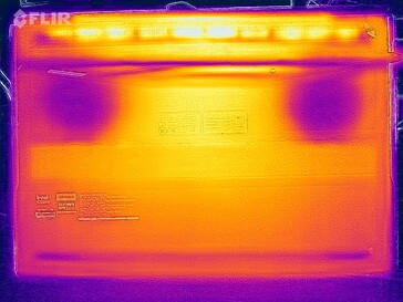 Carte thermique du test de résistance (en bas)