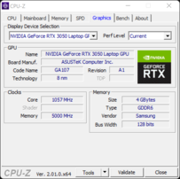 CPU-Z : Nvidia GeForce RTX 3050