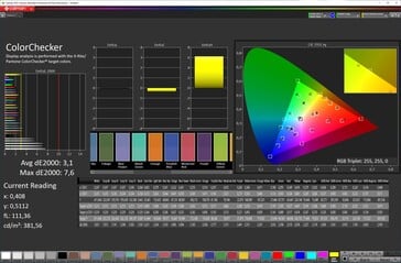 CalMAN - Fidélité des couleurs (automatique, chaud, sRGB)