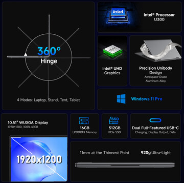 Principaux atouts du MiniBook X U300