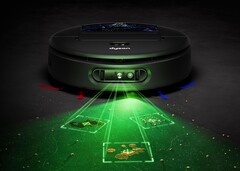 La caméra IA est assistée par cet éclairage LED vert que nous avons déjà vu sur les aspirateurs-balais de Dyson (Source d&#039;image : Dyson)