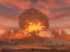 La bombe atomique dans la séquence d'introduction de Fallout 4 photographiée