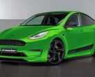 L'avant de la Tesla Model Y modifiée présente un design beaucoup plus agressif (Image : Irmscher)