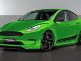 L'avant de la Tesla Model Y modifiée présente un design beaucoup plus agressif (Image : Irmscher)