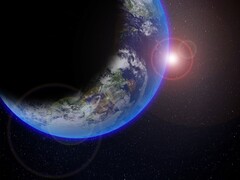 Illustration d'artiste montrant la planète Terre dans l'espace. (Source de l'image : GuillaumePreat - Pixabay)