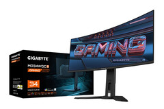 L&#039;AORUS MO34WQC2 est l&#039;un des rares exemples de la nouvelle dalle QD-OLED &#039;Gen 2.5&#039; de Samsung. (Source de l&#039;image : Gigabyte)