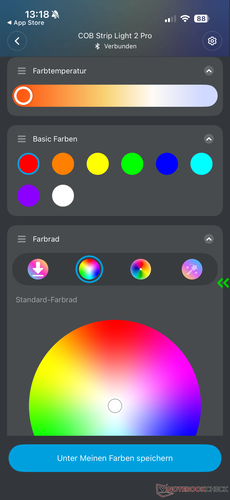 Un large éventail de réglages pour la couleur de la lumière et bien plus encore