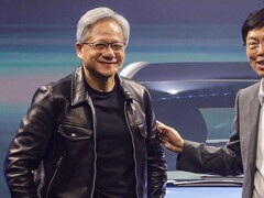 Jensen Huang, vêtu de sa veste en cuir Tom Ford, à Taipei