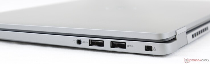 Côté droit : prise jack, 2 USB A 3.1 Gen 1, verrou de sécurité Noble.
