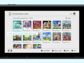 Menu de la carte de jeu virtuelle sur l'interface de la Nintendo Switch affichant des titres populaires tels que The Legend of Zelda : Tears of the Kingdom, Splatoon 3 et Pokémon Scarlet. (Source de l'image : Nintendo)