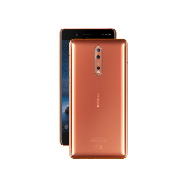 Le Nokia 8 était disponible en quatre couleurs, dont le cuivre (Source de l'image : Nokia/Waybackmachine)