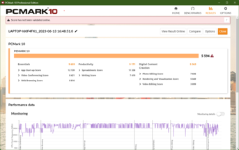 Résultats de PCMark 10