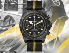 La Tudor Pelagos FXD Chrono Yellow (photo) est dotée d'un boîtier exclusif de 43 mm en composite de carbone à finition mate. (Source : Tudor)