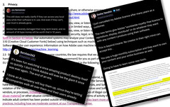 Les utilisateurs d'Adobe ne sont pas satisfaits des modifications apportées aux conditions d'utilisation du logiciel, qui soulèvent des questions sur la manière dont Adobe envisage d'utiliser le contenu de ses utilisateurs. (Source de l'image : Adobe / X - édité)