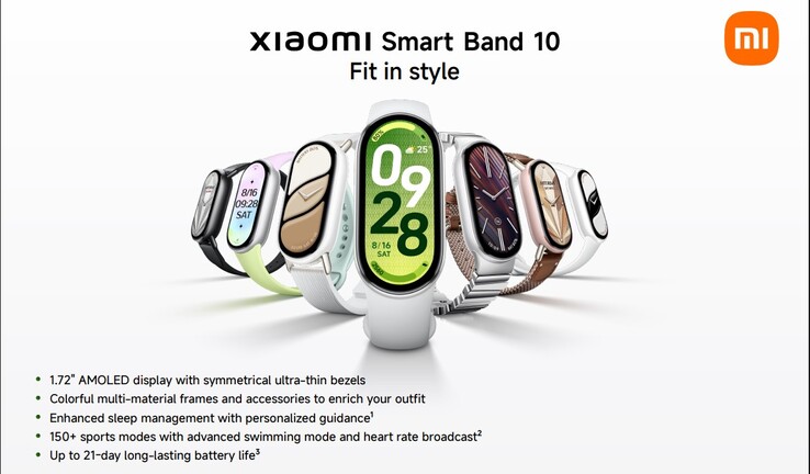 Principales caractéristiques et options de couleur du Smart Band 10