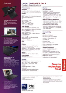 Lenovo ThinkPad P16 Gen 3 : Spécifications
