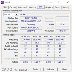 Dell Precision 5530 - CPU-Z : SPD.