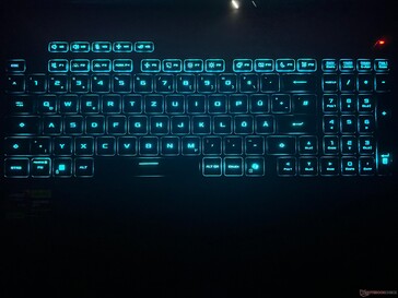 Éclairage du clavier (ici par exemple en bleu)