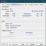 HP ZBook Firefly 15 G7 - CPU-Z : carte-mère.