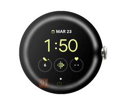 La Pixel Watch devrait être lancée avec plusieurs couleurs de bracelet de montre. (Image source : Evan Blass & 91mobiles)