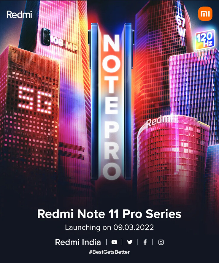 Un teaser de la série Redmi Note 11 Pro. (Source : Xiaomi IN)