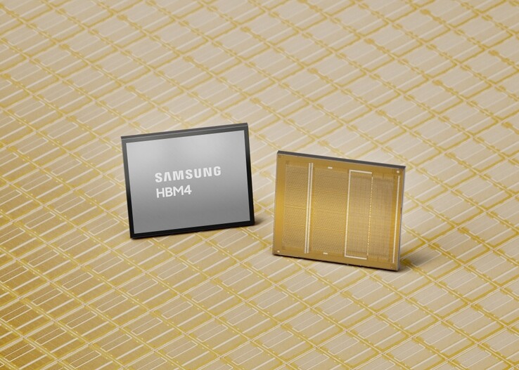 La puce mémoire Samsung HBM4 AI.