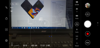 Asus ZenFone 5Z - Mode Pro de l'appareil photo.