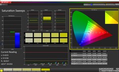 CalMAN : Saturation des couleurs (calibrée)