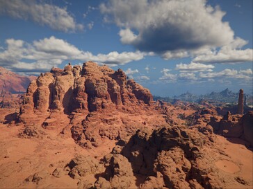 Vaste paysage après la mise à jour de la qualité des paysages lointains