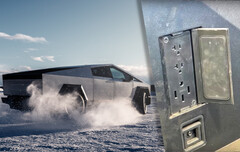 Le Tesla Cybertruck semble disposer de trois prises de courant montées sur le lit, offrant ainsi une certaine polyvalence à ses futurs propriétaires. (Source de l'image : TFLEV sur YouTube)