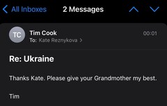 Message de Tim Cook à une employée de Apple concernant sa grand-mère. (Source de l'image : Twitter)